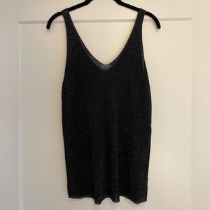 Lucy Paris black sparkly tank top - S